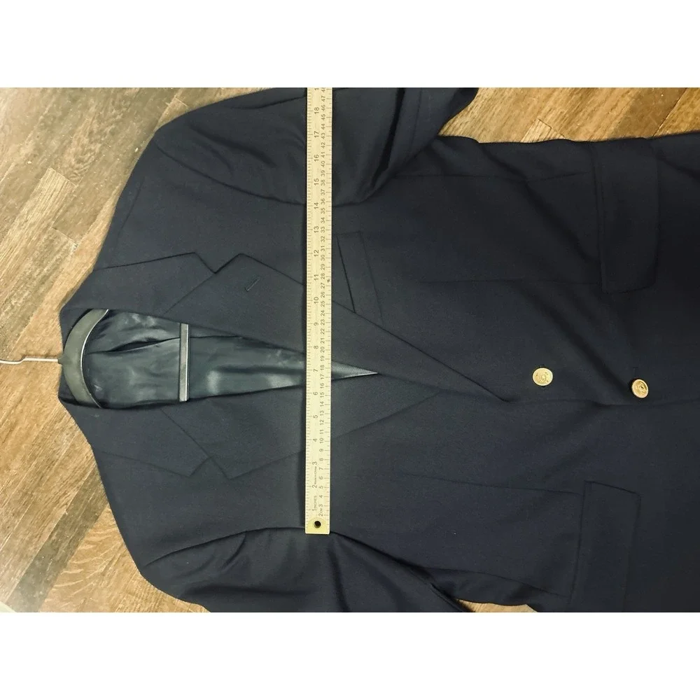 navy blue RALPH LAUREN‎ CHAPS gold buttons blazer suit jacket sport coat 42 R